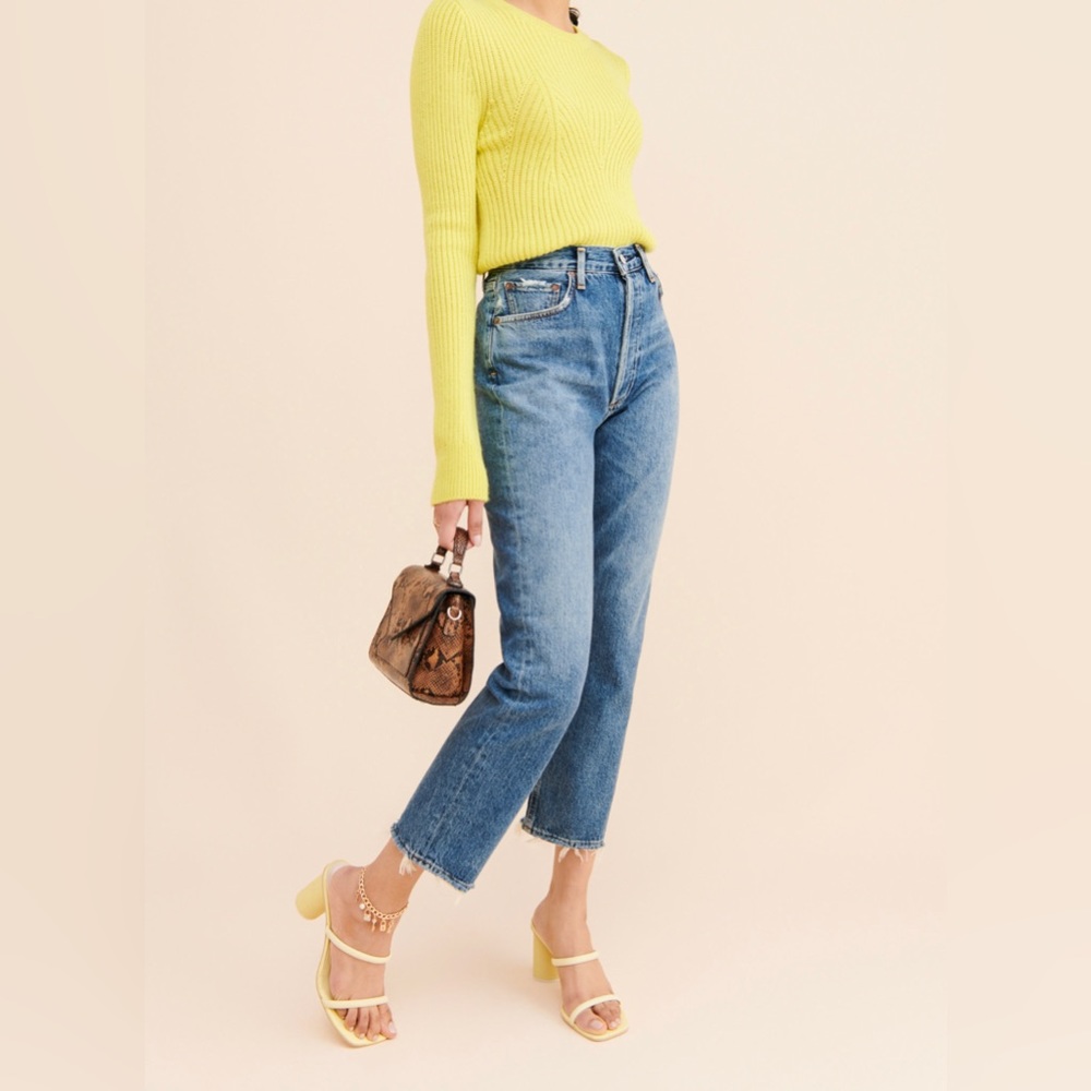 AGOLDE Riley Cropped Slim Straight Jean